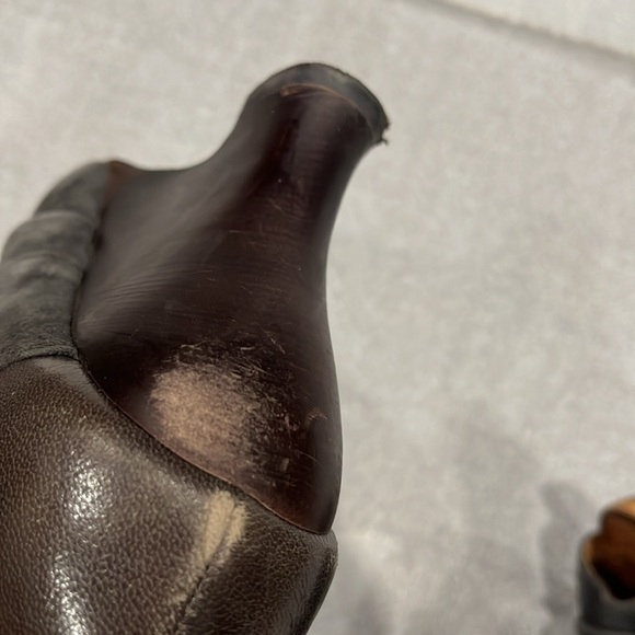 [US8.5]Naya Genesis Gray Ruched Suede Wedge Heel Peep Toe Pump Zipper - Picture 10 of 10